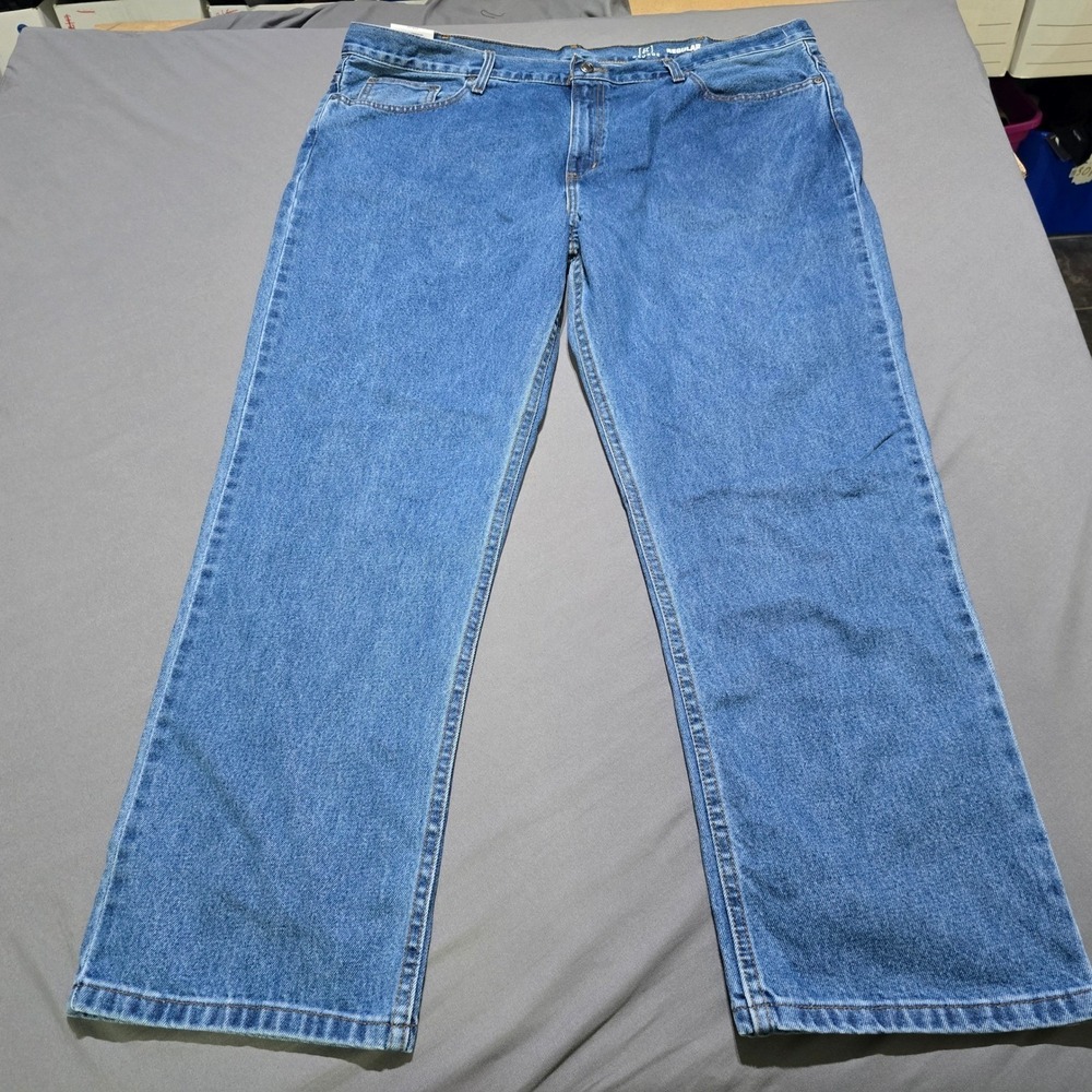 new George Regular Fit Jeans Mens 44x30 Medium Wash Straight Leg